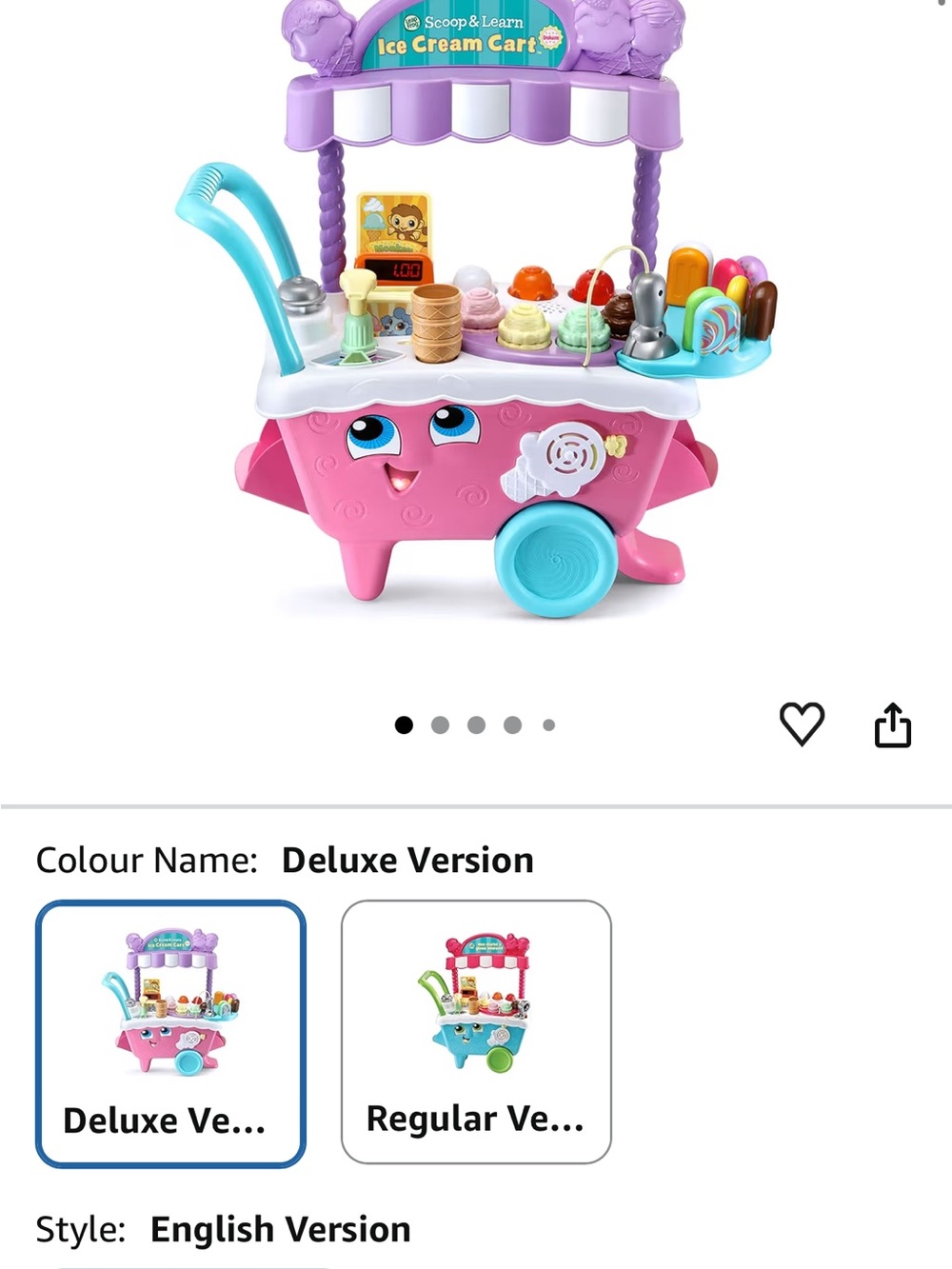 Scoop & Learn Kids Ice Cream Cart Toy - Pink & Purple
